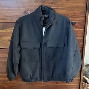 Zara Boys Black Warm Jacket with Stand-Up Collar. Size 11-12
